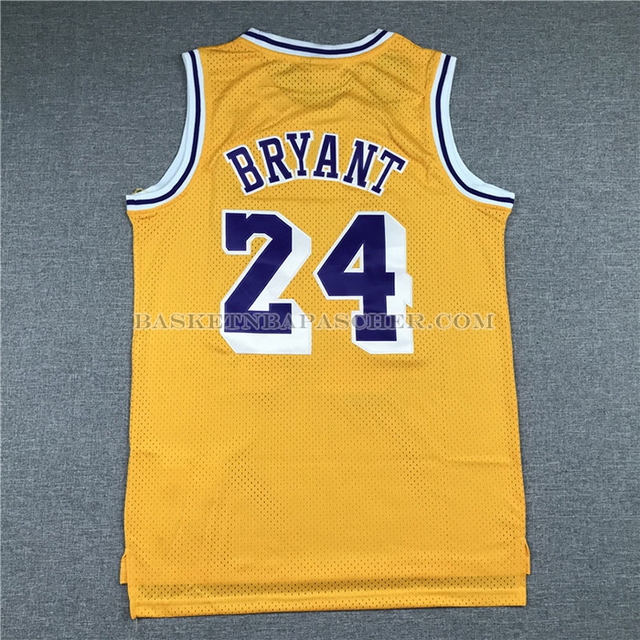 Maillot Los Angeles Lakers Kobe Bryant NO 24 Mitchell & Ness 2007-08 Jaune